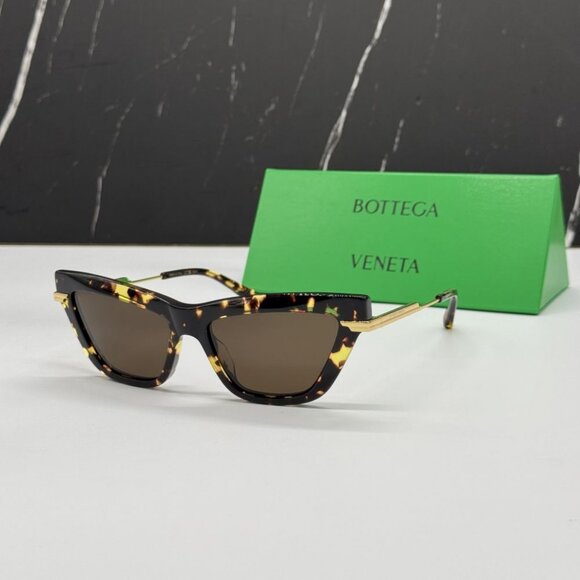 NEW BOTTEGA VENETA BV1241S 002 SUNGLASSES WOMEN HAVANA CAT EYEY EYEWEAR - Picture 2 of 13